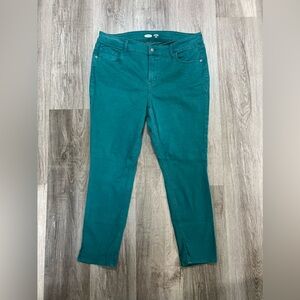 Old Navy women’s Rockstar super skinny mid rise green jeans size 16 Petite